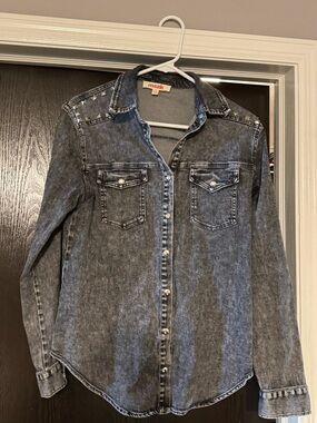 Mazik Washed Black Denim Button-Up Shirt